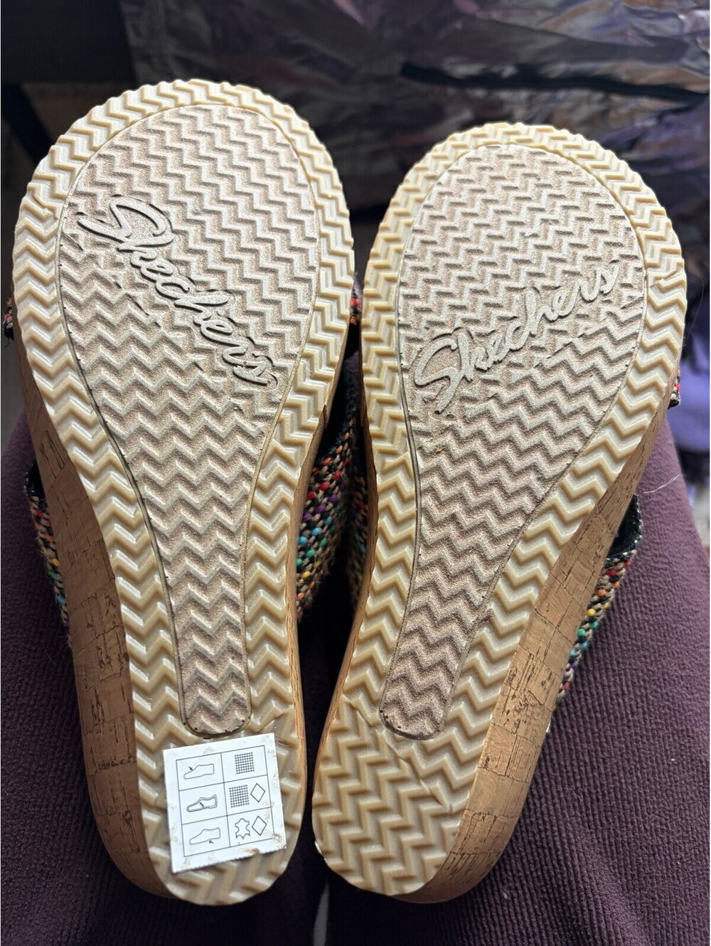 Skechers Luxe Foam Multi Color Woven Wedge Sandals 38554 Womens 7.5 - Picture 7 of 8